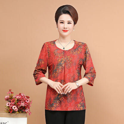 💥😍【Reduceri la produse noi】【XL-5XL】Primăvară și vară 2025, nou top tricou cu imprimeu floral-3915081