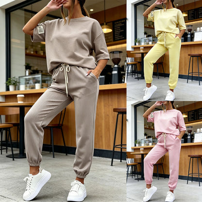 🔥【Vremenski ograničeno 50% popusta】👚👖【S-5XL】Ljetni ženski modni ležerni jednobojni set širokog kroja –Vremenski ograničena posebna ponuda, nabavite ga za pola cijene, maksimalna vrijednost!