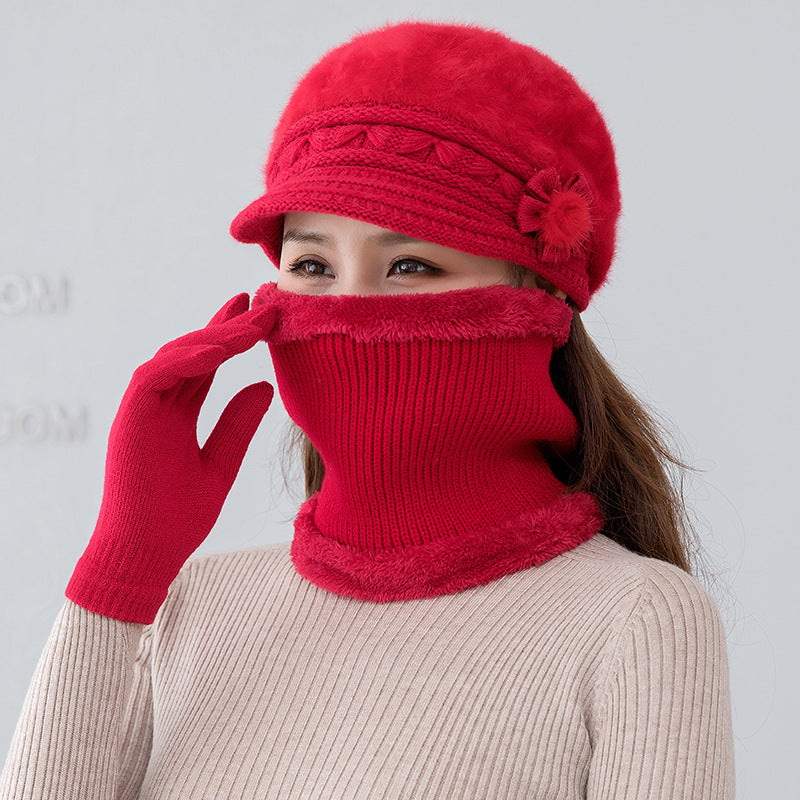 💥👒50% SLEVA-【Čepice+šátek】 Stylová plyšová čepice na podzim a zimu -- 3862706