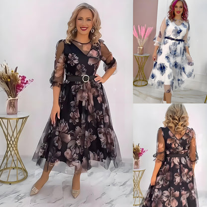 🌸💥【S-5XL】Rochie elegantă nouă, cu imprimeu