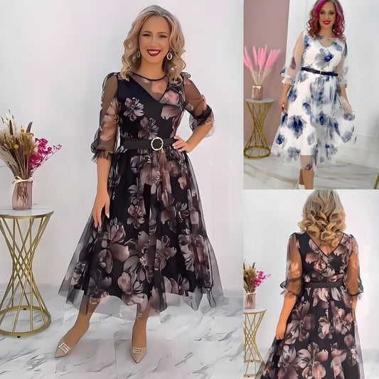 🌸💥【S-5XL】Rochie elegantă nouă, cu imprimeu