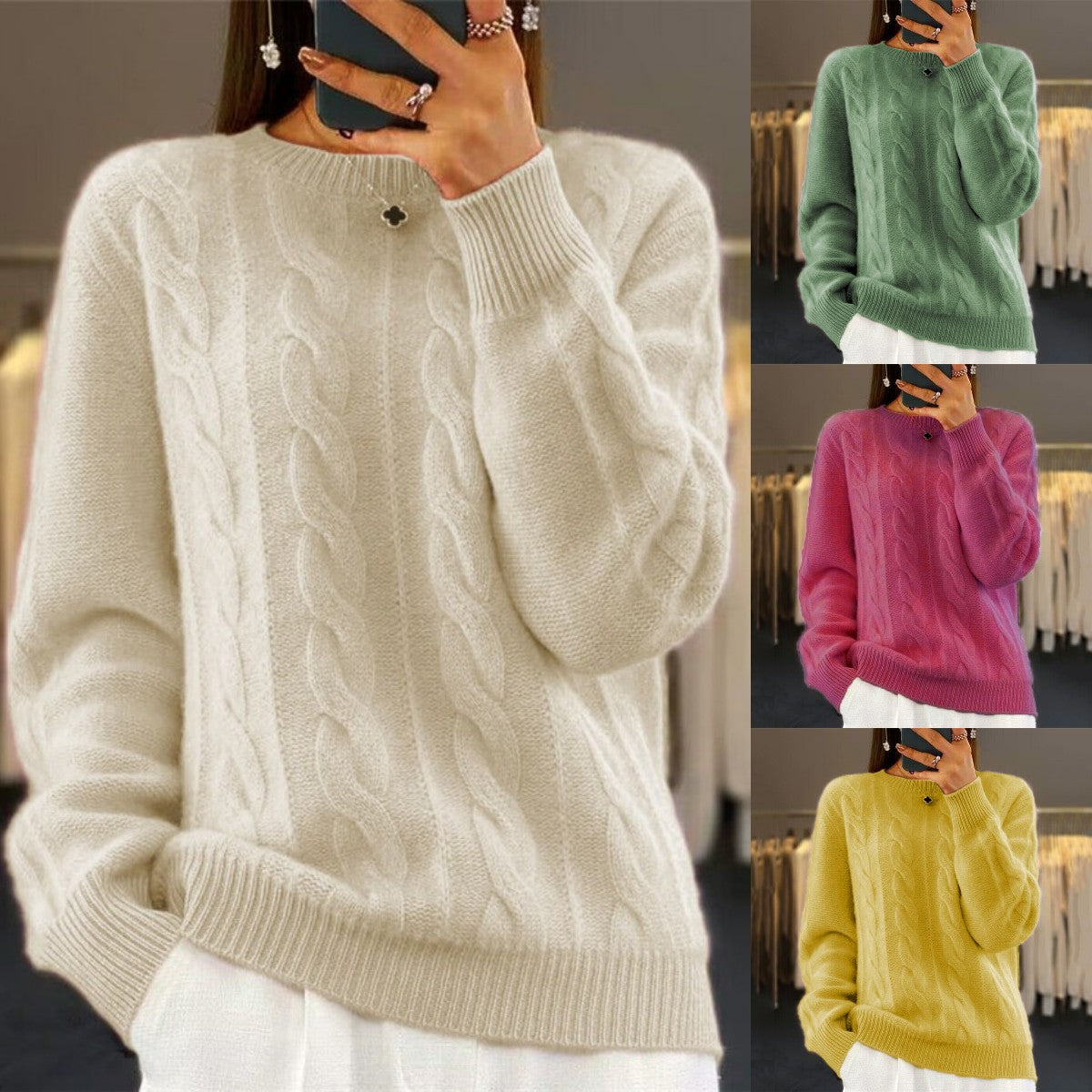 🔥⛄【S-XL】Toamna și iarna 2024, nou pulover de înaltă calitate pentru femei, la modă, de culoare uni -3842016