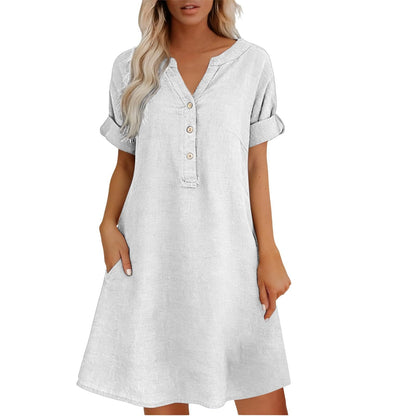 🔥【Vremenski ograničena ponuda: 50% popusta 3 dana】👗【S-5XL】Haljina širokog kroja s ovratnikom i stojećim ovratnikom - tkanina ugodna za kožu, stagnira. ✅Plaćanje pouzećem