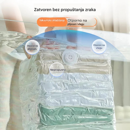 ✨(5 komada)💨 Velika, stlačiva vakuumska vrećica za pohranu: nije potrebna pumpa, nepropusna je i idealna za uštedu prostora u koferima i kod kuće ✈️