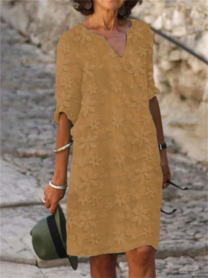 👗【S-5XL】【Kasna ljetna rasprodaja】Haljina od pamuka i lana s cvjetnim printom
