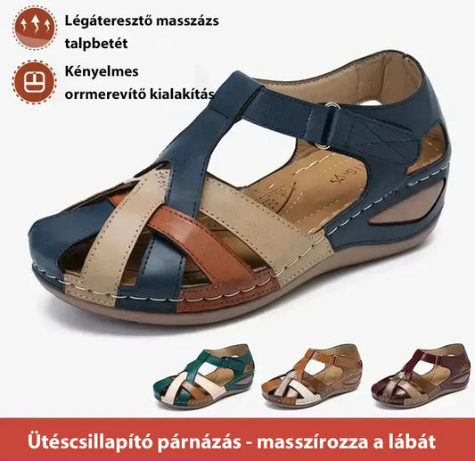 🩰【Lansare nouă de primăvară】Sandale cu platformă din piele moale gol pentru damă-3891230