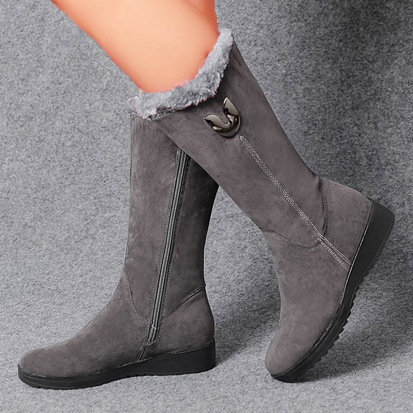 🔥【Reducere fierbinte】🔥🎉【35-41】2025 Ghete groase și calde de pluș pentru femei, must-have iarna-3893993