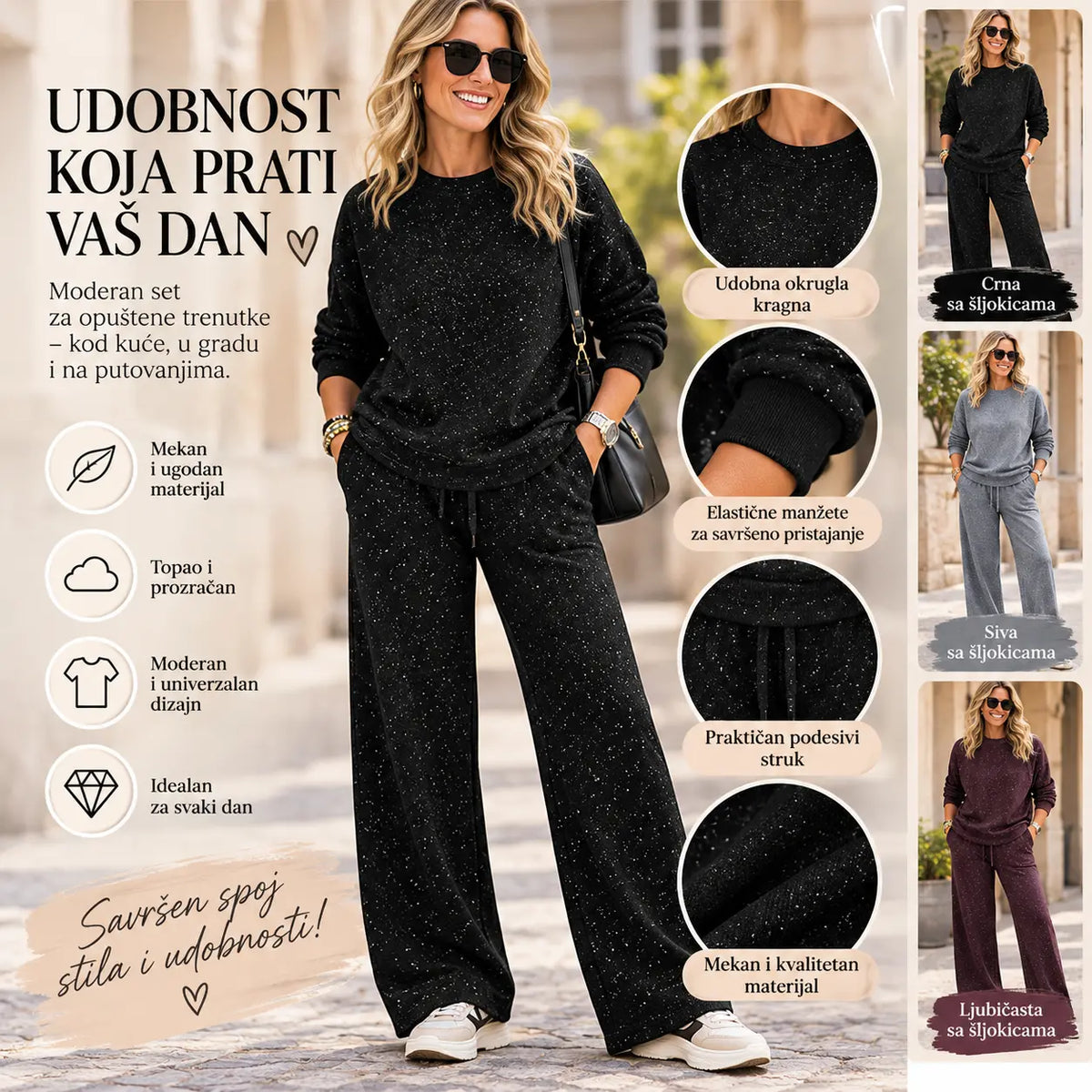 Žensko zimsko odijelo, elegantno i svestrano, vremenski ograničena rasprodaja.