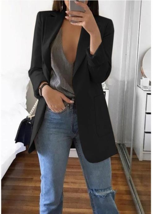 ✨👸Doamnelor toamnă și iarnă la modă cu rever cardigan subțire blazer temperament
