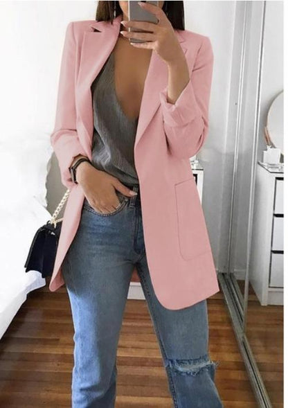 ✨👸Doamnelor toamnă și iarnă la modă cu rever cardigan subțire blazer temperament