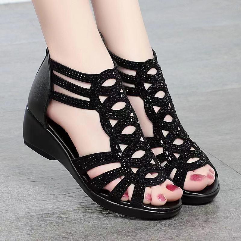 🔥【Stoc limitat: Nu rata oferta】👡【35-40】2025 Sandale noi pentru femei de culoare uni la modă uni-3891094