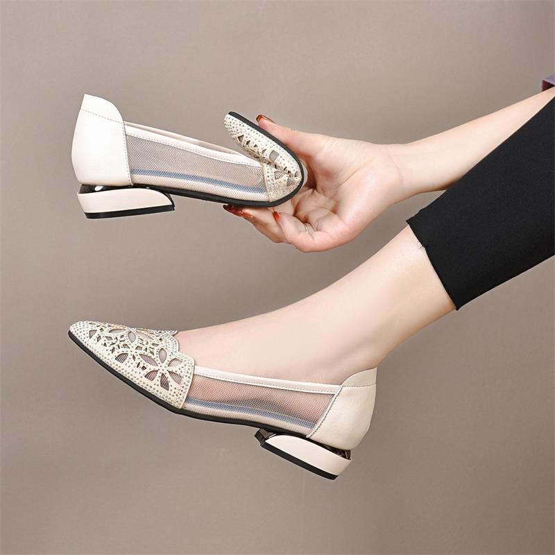 【35-40】Toc gros de damă, talpă moale, talpă moale, pantofi tupiți-3969495
