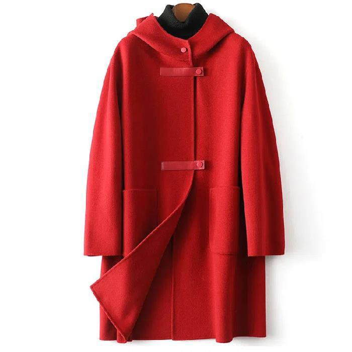 🎁【M-4XL】Ženski elegantni i topli kaput - vuneni kaput s kapuljačom