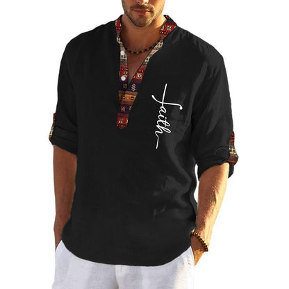 💥👔【Bestseller🔥】T-shirt pentru bărbați, de marime mare, din bumbac, cămăși cu decolteu în V