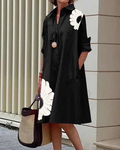 🔥👗【50% off】🌹💖【S-3XL】2026 nova modna svestrana ženska haljina košulja s printom, moderan dizajn, naglašavajući šarm