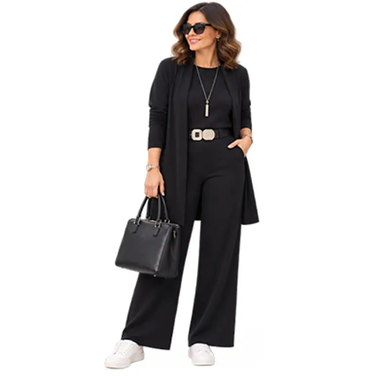 🎁💝Elegantni trodijelni set s dugim kardiganom (uključuje bluzu i hlače)