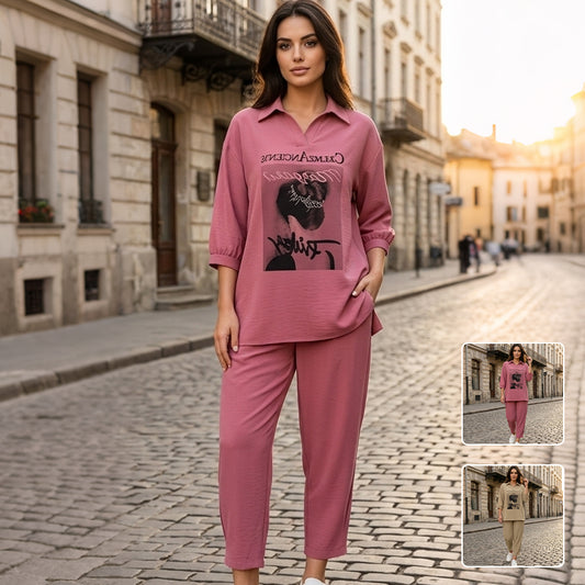 🔥🔥【Novi dolazak, vremenski ograničena ponuda】👚👚【M-3XL】Moderan ženski dvodijelni set, ležeran i moderan dizajn—✅Plaćanje pouzećem