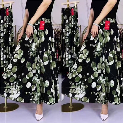 💖【Reducere pe timp limitat】 🌸【L-5XL】2025 fustă lungă nouă cu talie înaltă imprimată--3900240
