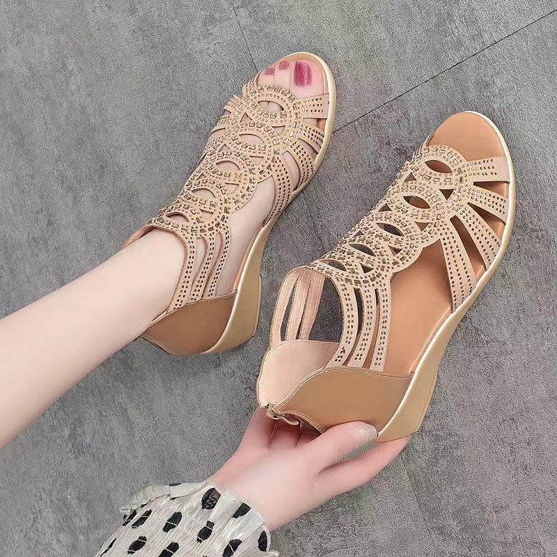 🔥【Stoc limitat: Nu rata oferta】👡【35-40】2025 Sandale noi pentru femei de culoare uni la modă uni-3891094