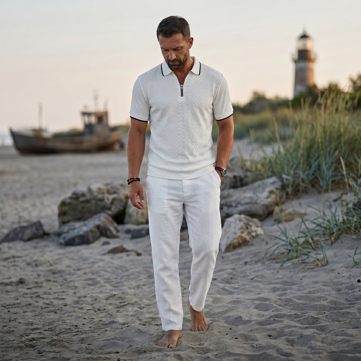 🔥【Novo, vremenski ograničena ponuda: 50% popusta samo 3 dana】【S - 3XL】Muška ljetna jednostavna retro polo majica kratkih rukava s patentnim zatvaračem – prozračna, hladna i udobna za nošenje. ✅ Besplatna dostava