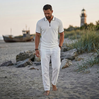 🔥【Novo, vremenski ograničena ponuda: 50% popusta samo 3 dana】【S - 3XL】Muška ljetna jednostavna retro polo majica kratkih rukava s patentnim zatvaračem – prozračna, hladna i udobna za nošenje. ✅ Besplatna dostava