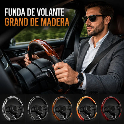 【1 set od 3 komada】 Neklizajuća navlaka za volan automobila s drvenim uzorkom