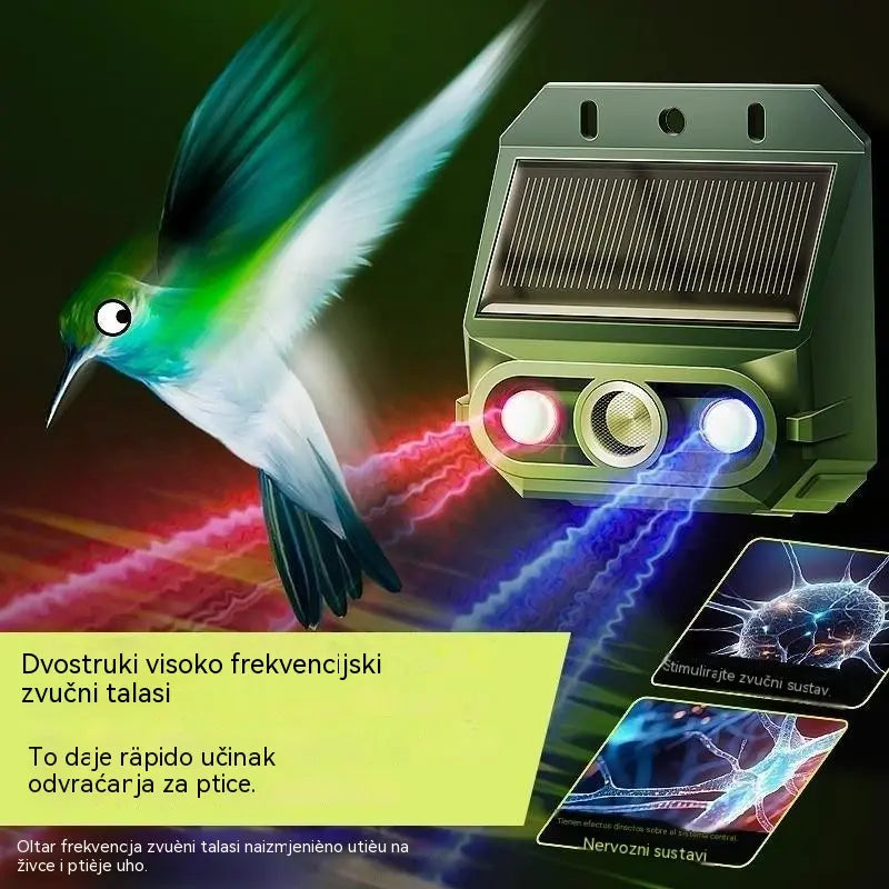 🔥【Compre uno y llévese otro gratis】🔥Repelente solar ultrasónico para animales para exteriores: puede ahuyentar pájaros y animales.