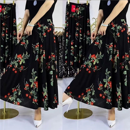 💖【Reducere pe timp limitat】 🌸【L-5XL】2025 fustă lungă nouă cu talie înaltă imprimată--3900240