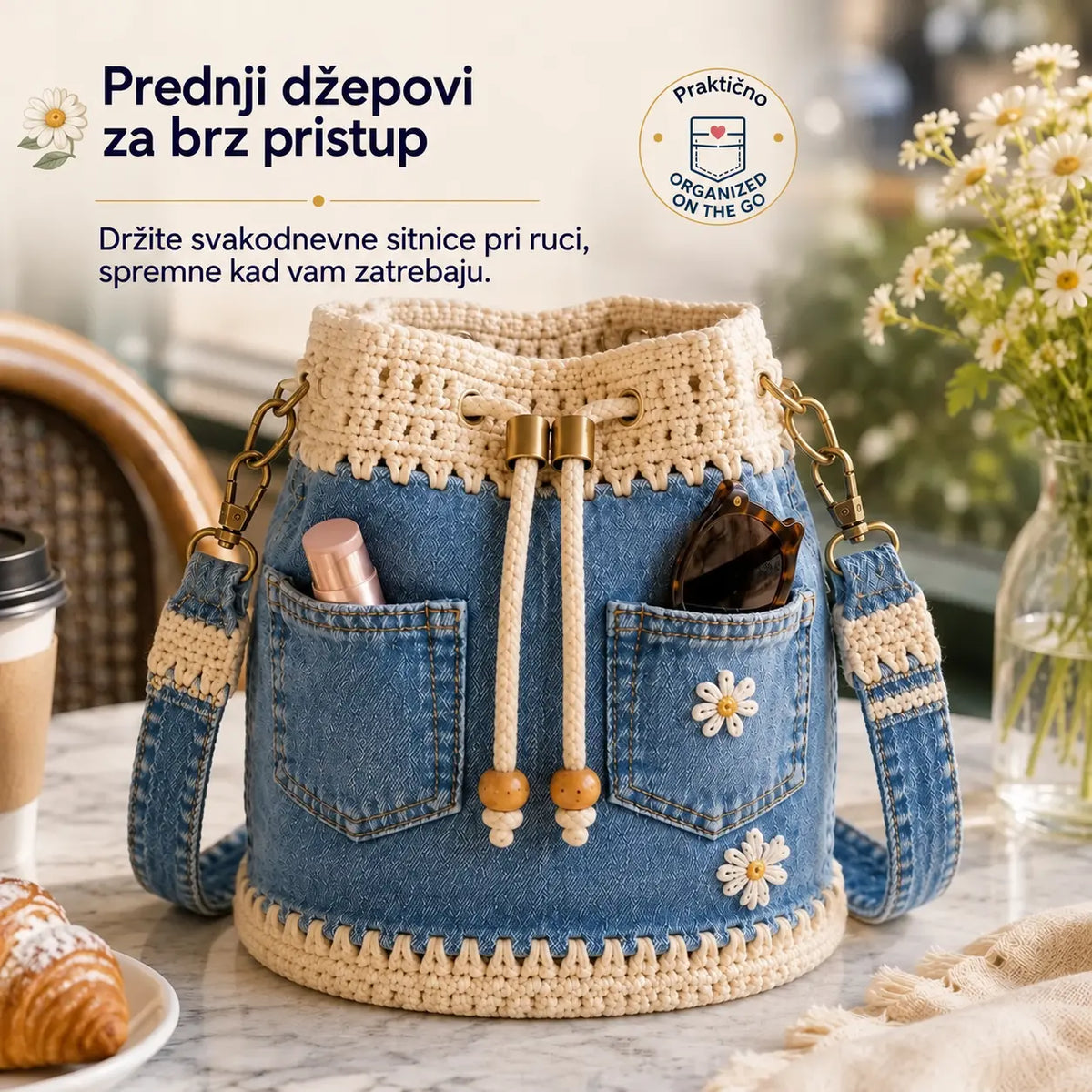 Tkana traper torba u boemskom stilu koja upotpunjuje svaku vašu kombinaciju ✨