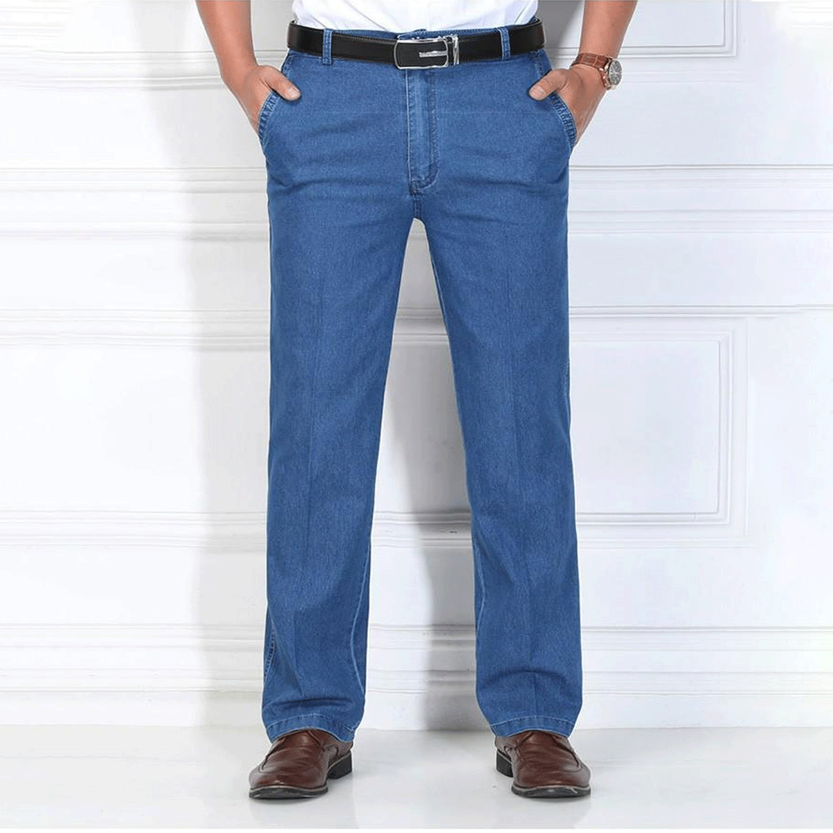 💁‍♂️👖 【Promoție pe timp limitat】2024 noi blugi pentru bărbați cu talie înaltă, elastic, respirabili-3853690
