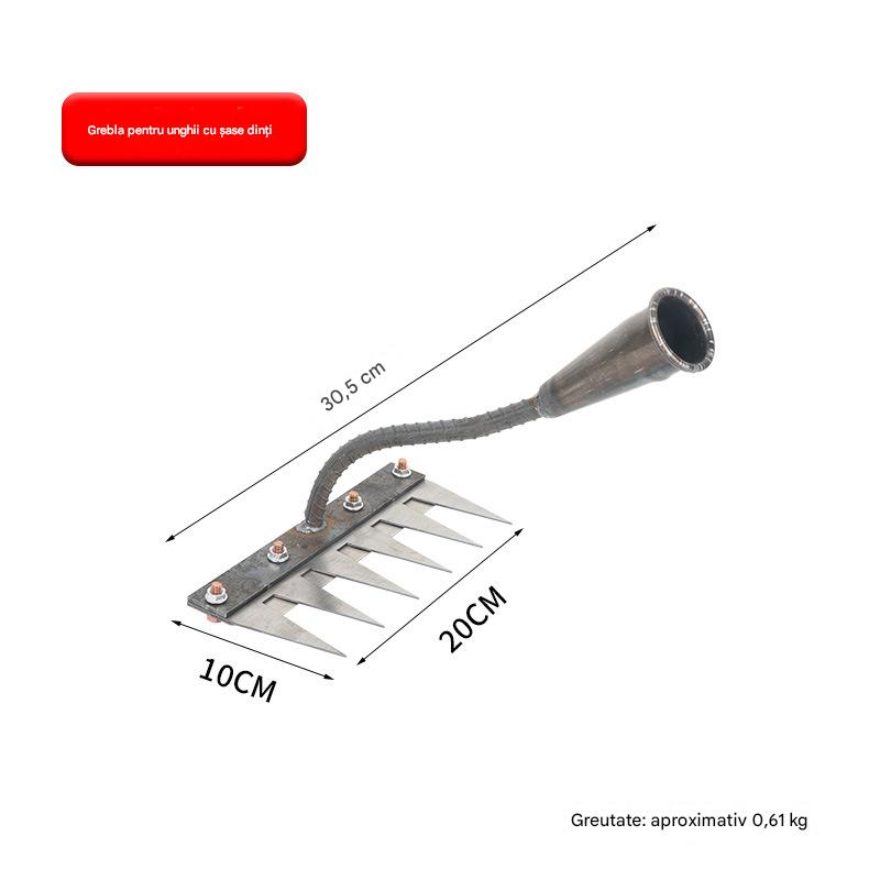 💥【Ofertă limitată în timp】 ⛏️🌱Artefact de plivire cu sapă săpat în agricultură agricultura legumelor unealtă de slăbire a solului greblă feroce din oțel greblă pentru cuie-3983477