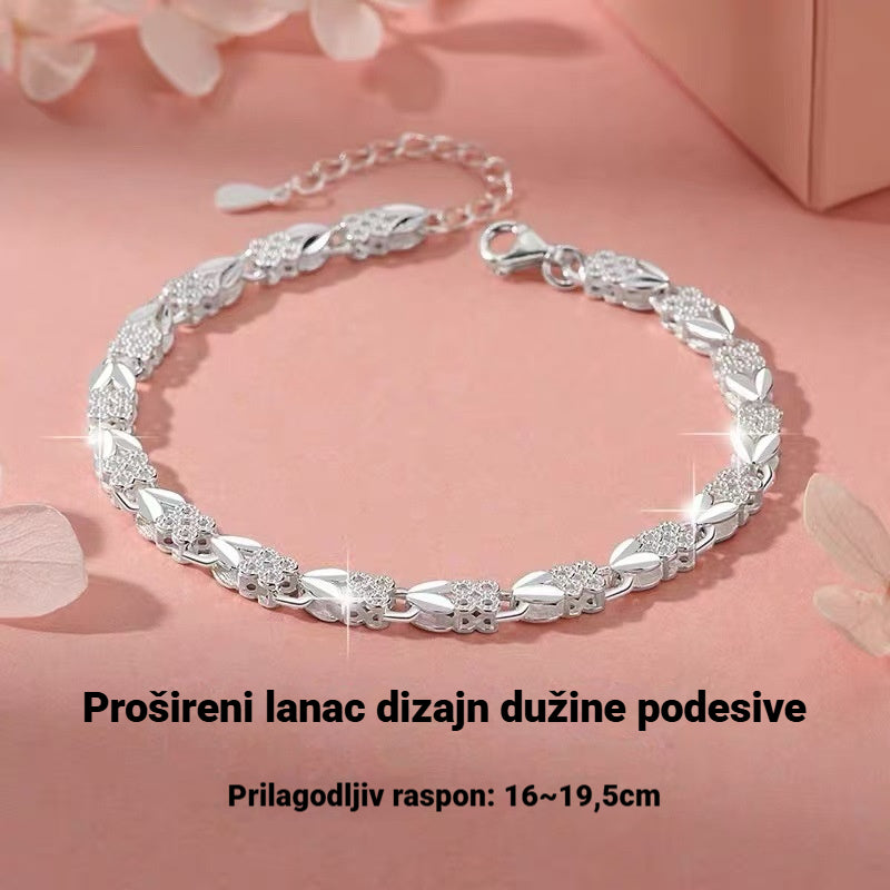 😀👉【Kupite jedan, dobijte jedan gratis, savršen izbor poklona】💖🍀Modna nova ženska narukvica od 925 srebra s djetelinom i četiri lista【50% popusta】