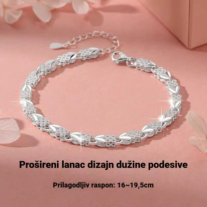 😀👉【Kupite jedan, dobijte jedan gratis, savršen izbor poklona】💖🍀Modna nova ženska narukvica od 925 srebra s djetelinom i četiri lista【50% popusta】
