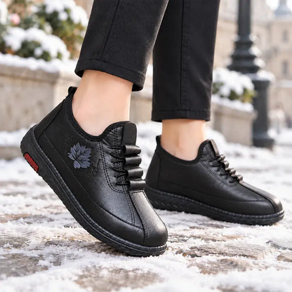 【35 – 41】¡Calzado cálido con estampado de hojas de arce! ¡Mantén tus pies calientes incluso en invierno!