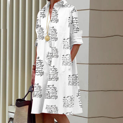 🔥👗【50% off】🌹💖【S-3XL】2026 nova modna svestrana ženska haljina košulja s printom, moderan dizajn, naglašavajući šarm