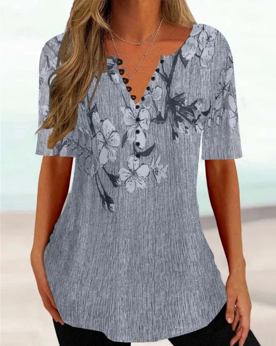 💕【Oferta por tiempo limitado】💕【S-5XL】Nuevas camisetas de manga corta con cuello en V de algodón para mujer, ideales para el verano: suaves y agradables al tacto.
