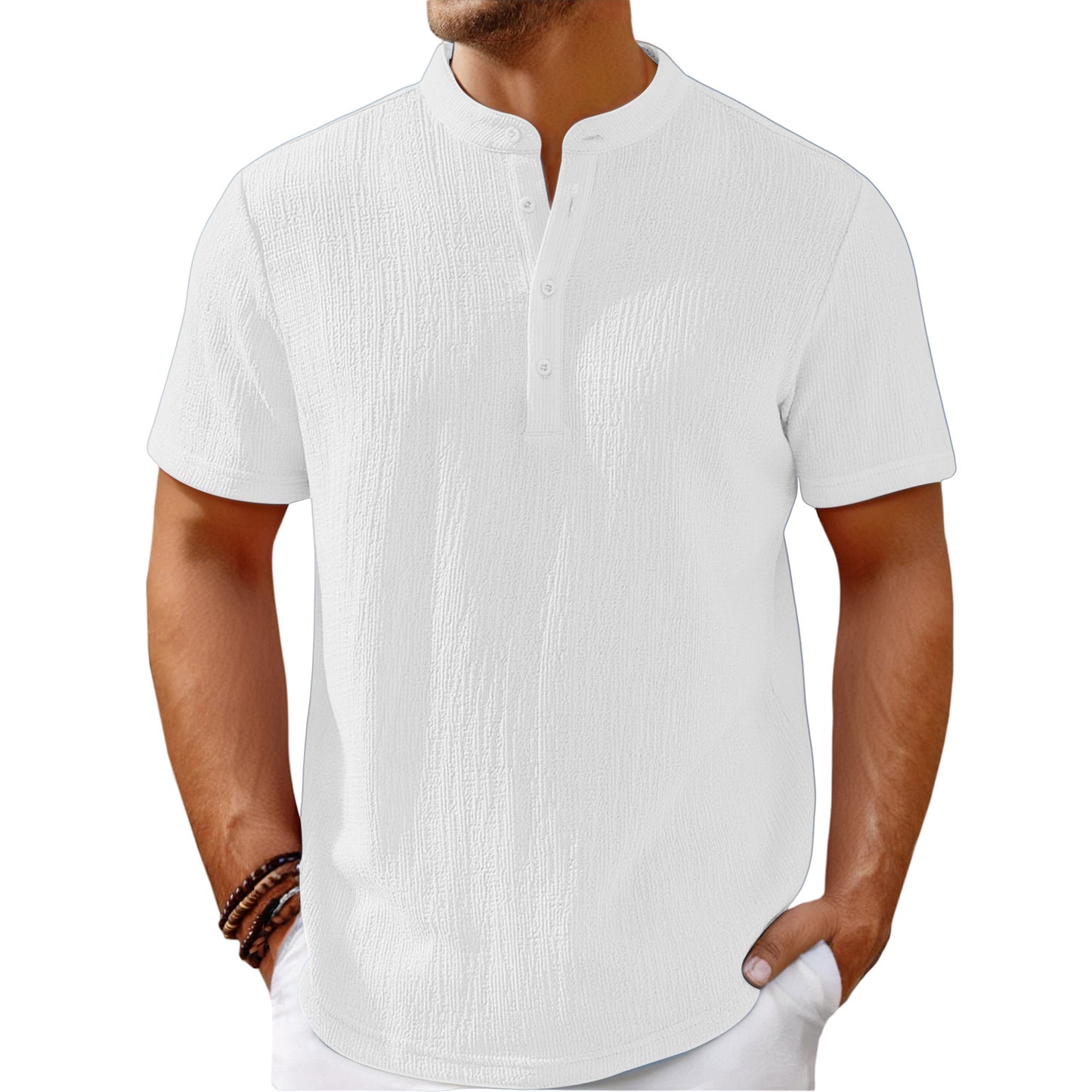 ✨50% popusta 【S-4XL】 Muške majice kratkih rukava, vrhunska tkanina, dizajn Henley ovratnika, udobne i elegantne, prikladne za svakodnevno nošenje.