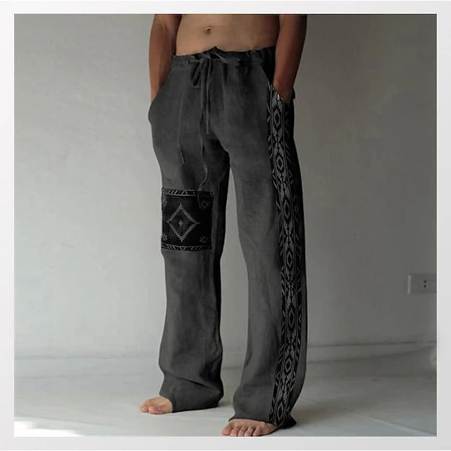 ✨👖【🌈Novi artikli s 50% popusta, ograničeno vrijeme】【S-6XL】😍 Muške uske hlače od pamuka i lana, plus veličine, ležerne, široke, boemski stil