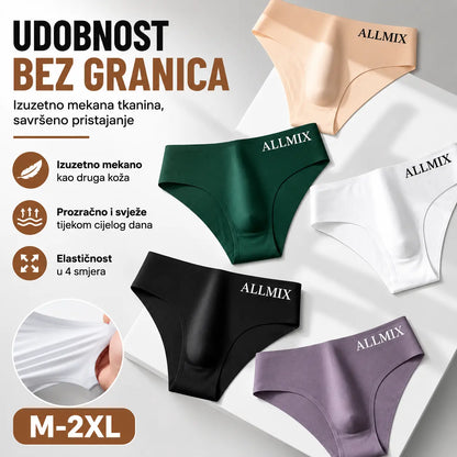 【Pakiranje od 5 komada】 【M-2XL】Nove muške bešavne gaćice niskog struka od ledeno svile - 【50-90 kg】