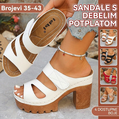 【35-43】Sandale s debelim potpeticama, ljeto 2026. – europski stil, udobne, s čičkom, elegantne i stabilne