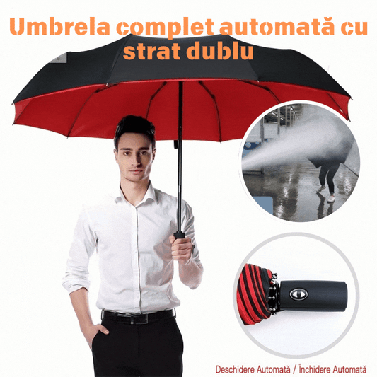 【🛒Oferta pe timp limitat】☔ Umbrelă automată cu două straturi, întărită, rezistentă la vânt, utilizabilă atât pe vreme ploioasă, cât și însorită--3865961
