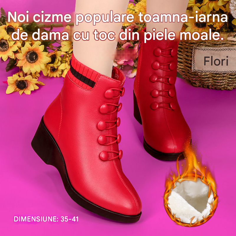 👢【35-41】2025 Toamnă și Iarnă Cizme populare din piele moale cu toc înclinat pentru femei-3865601