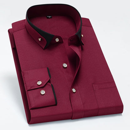 【S-4XL】2025 Noua cămașă respirabilă de afaceri pentru bărbați de moda casual-3859747