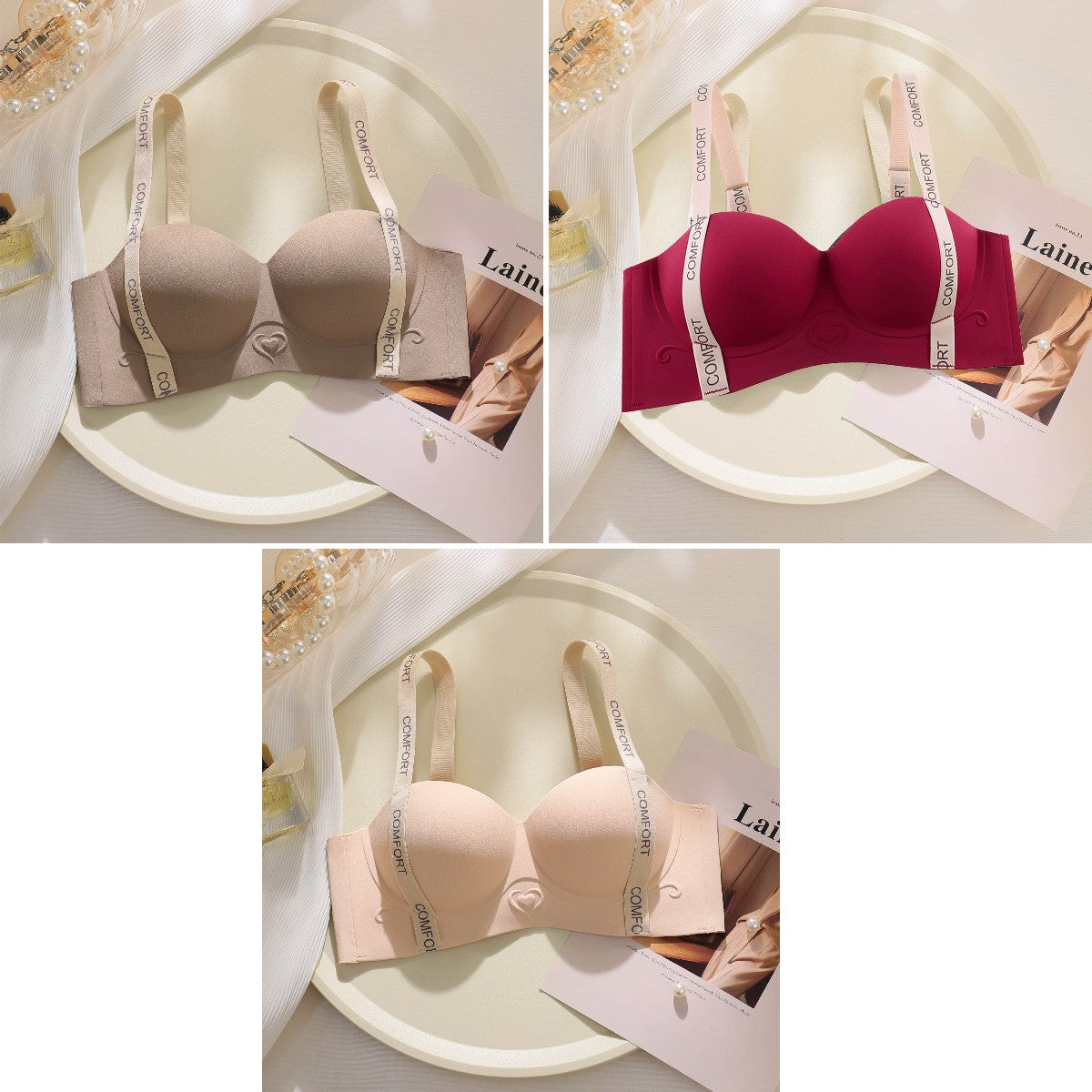 😍【Pachet de 3】Sutien push-up pentru femei fără armătură ❤️【40-85KG】