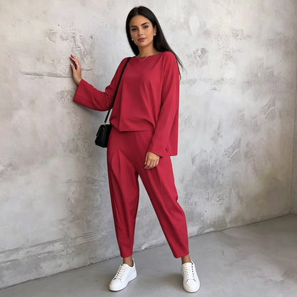 💥Ograničeni popust od 50% ovog tjedna💖Ljetni novi dolazak: Komplet majice dugih rukava s okruglim izrezom i hlača