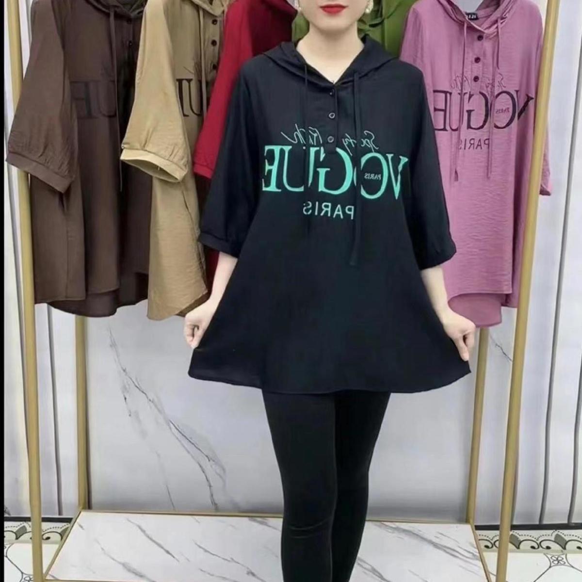 💞🔥2025 summer new casual fashion coat, fashionable and versatile loose and flesh-covering letter printed T-shirt