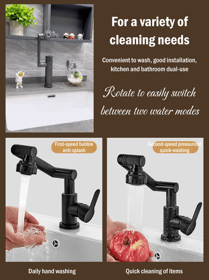 💦Grifo de lavabo universal regulable, rotación de 1080°.