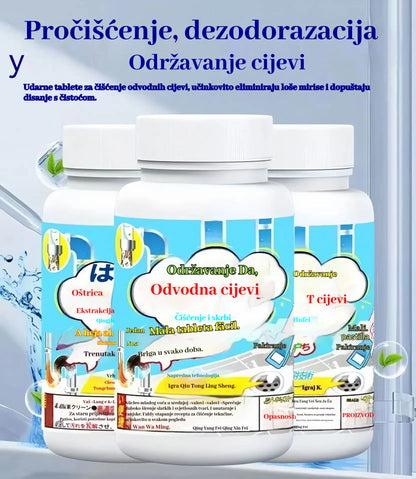 ✨ 【Nadograđena verzija】Šumeće tablete za odčepljivanje odvoda 🚰 | Otapaju dlake i masnoću, uklanjaju neugodne mirise i održavaju odvode čistima bez napora 💙