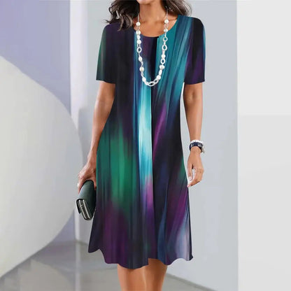 🔥【Reduceri mari de vară】🔥【S-5XL】✨Rochie elegantă de vară 2025 👗 Stil retro cu decolteu rotund  Lejeră și rafinată