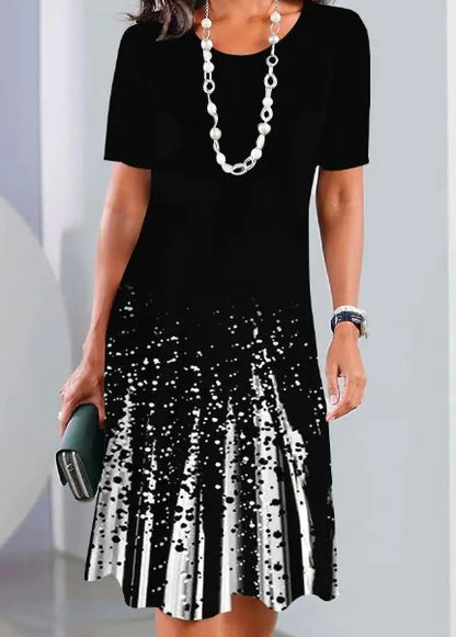 🔥【Reduceri mari de vară】🔥【S-5XL】✨Rochie elegantă de vară 2025 👗 Stil retro cu decolteu rotund  Lejeră și rafinată